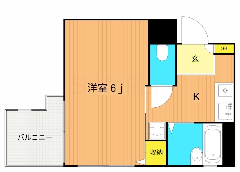 ロワール島津山南 803号室 間取り