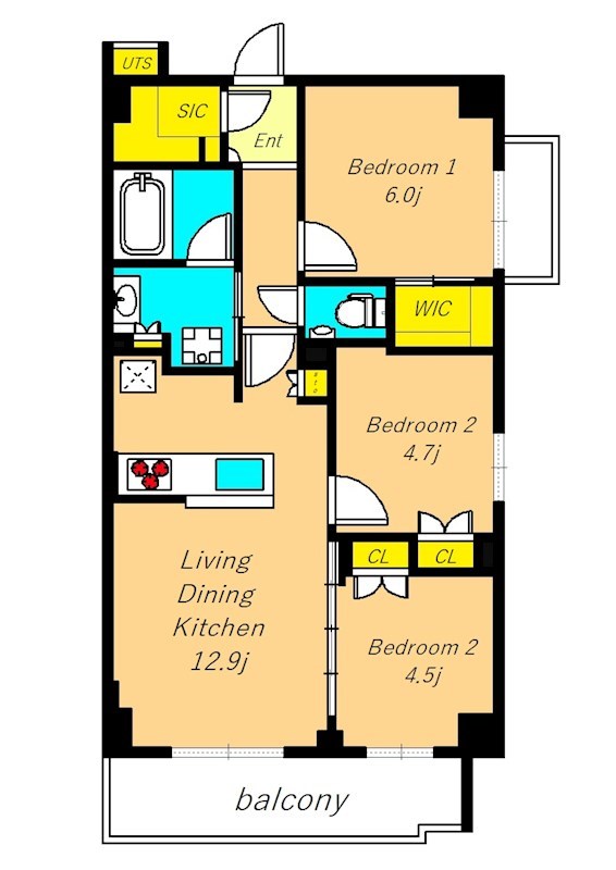 フレンシア目黒洗足 506号室 間取り
