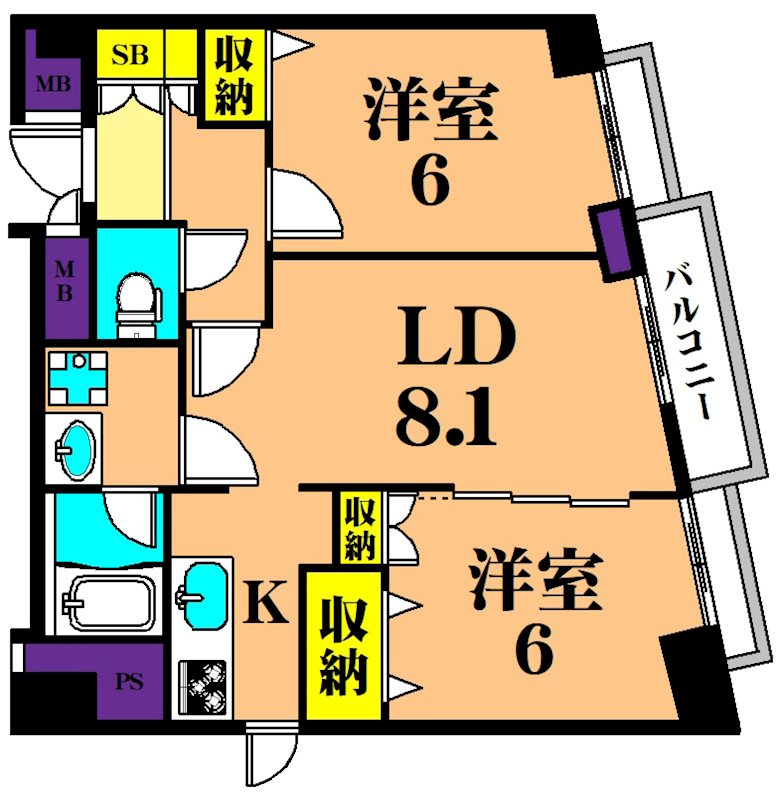 アメニティ55 701号室 間取り