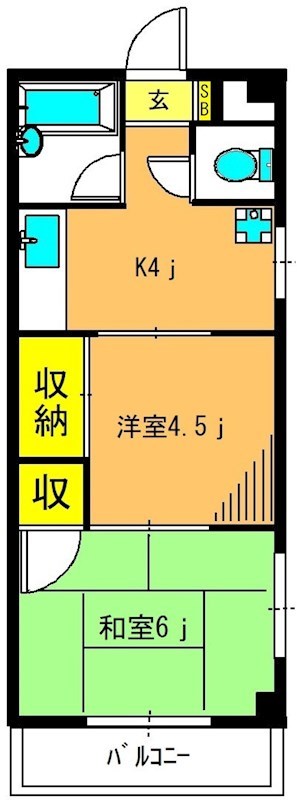 カザマビル ３E号室 間取り