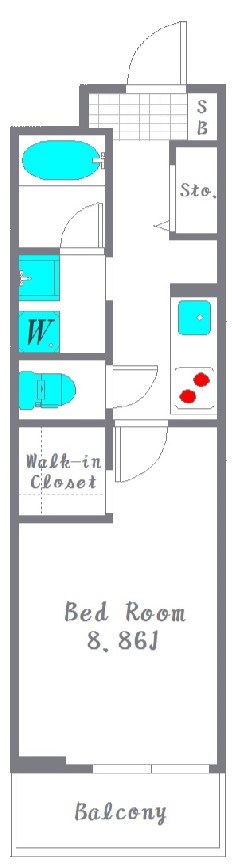 Kukuna Omori 202号室 間取り