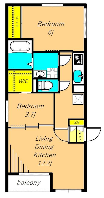 レピドール奥沢 203号室 間取り