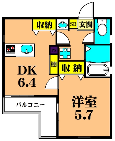 ルネッサ戸越公園 402号室 間取り