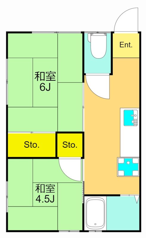 南品川アパート 2号室 間取り