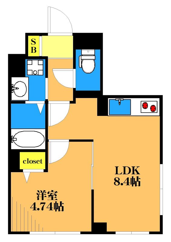 エルファーロ大井町  201号室 間取り