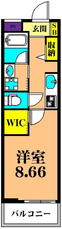 Kukuna Omori 204号室 間取り