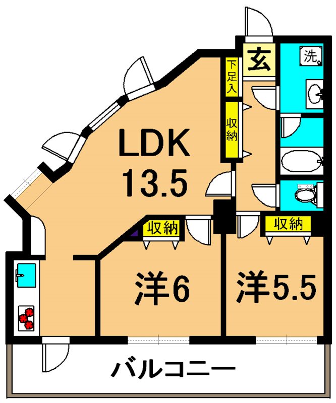グランド・ガーラ南大井 9F号室 間取り
