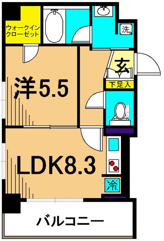 レジディア大井町Ⅱ 301号室 間取り