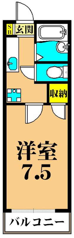 アビイロード  107号室 間取り