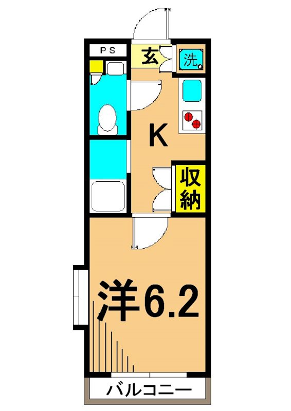 CUBE・1   201号室 間取り