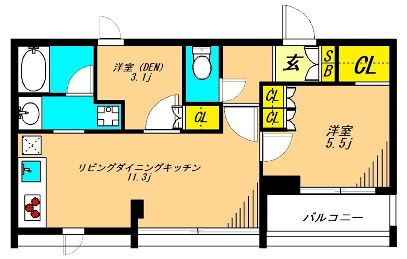 フレンシア玉川田園調布 204号室 間取り