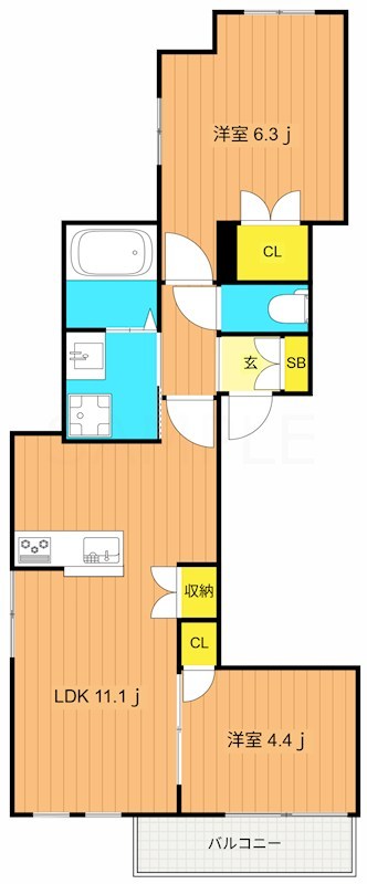 Grand Villa Ⅲ 302号室 間取り