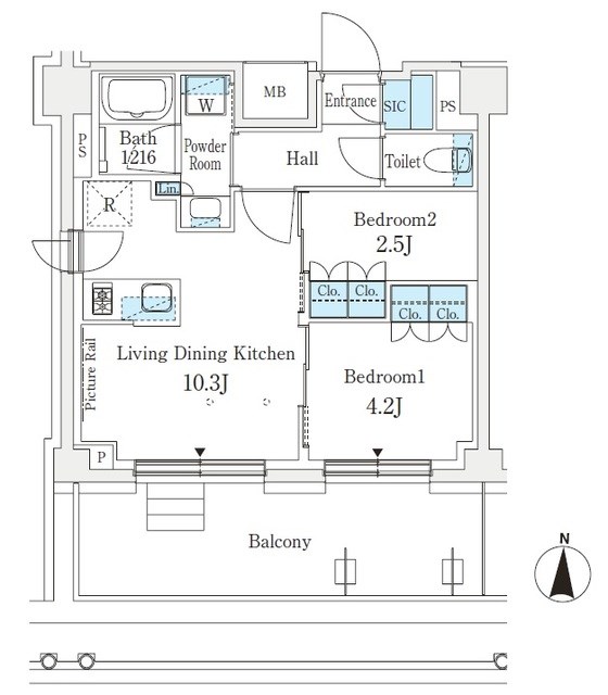 J.GRAN　Court　品川西大井EAST 901号室 間取り