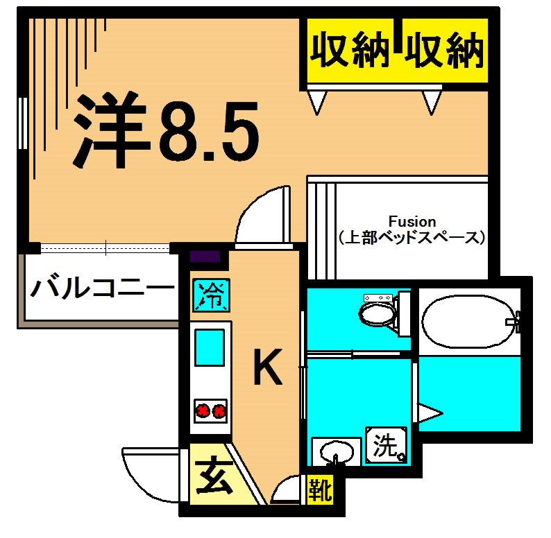 チェリーコーポⅡ 102号室 間取り