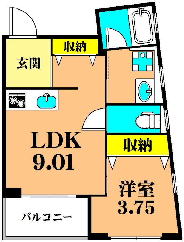 Kukuna Omori 301号室 間取り