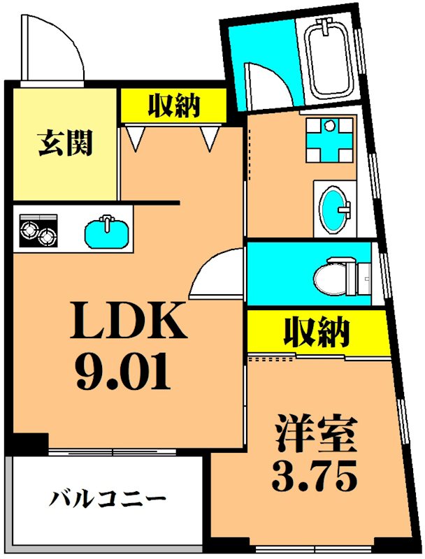 Kukuna Omori 301号室 間取り