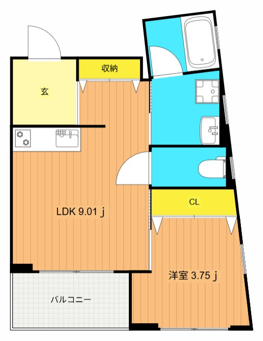 KuKuna　Omori  301号室 間取り