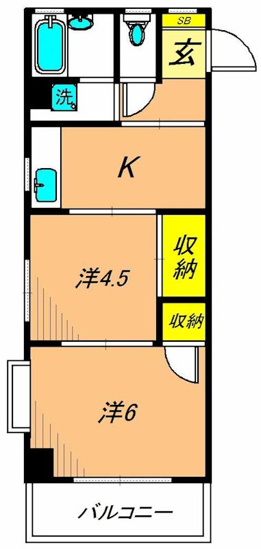 ホワイトホルン 303号室 間取り