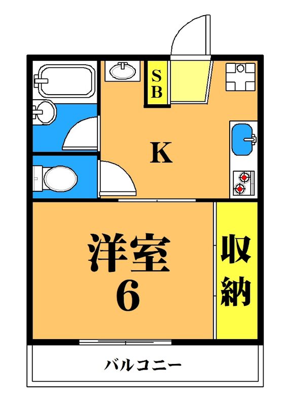 みなともハイツ南品川  206号室 間取り