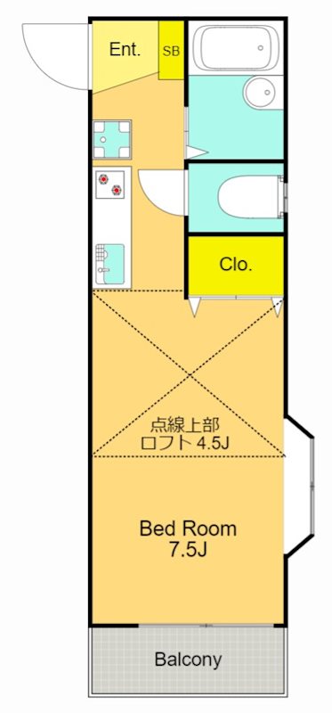 グレースハイム山王 201号室 間取り