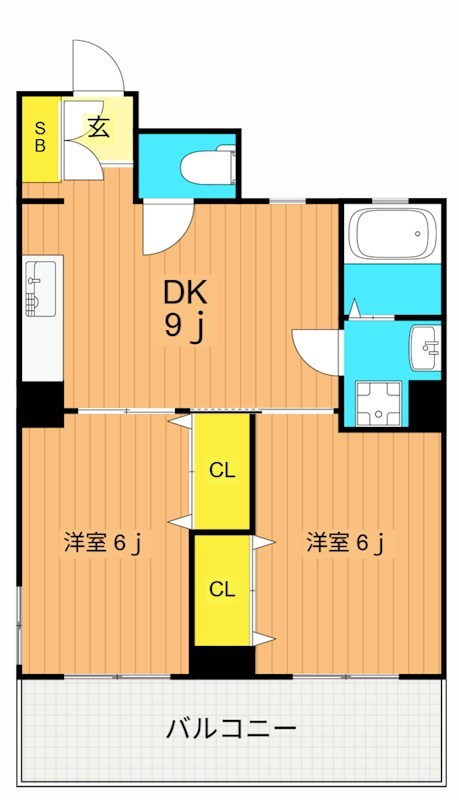 パークサイド竹虎 405号室 間取り