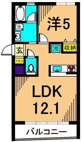 リバーサイドマンションB棟 203号室 間取り