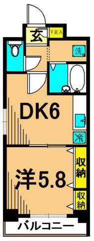 クレセール大井町 503号室 間取り