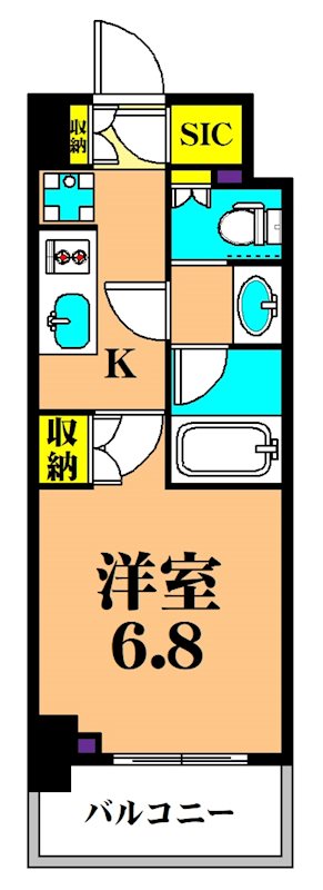 ザ・パークハビオ西大井  609号室 間取り