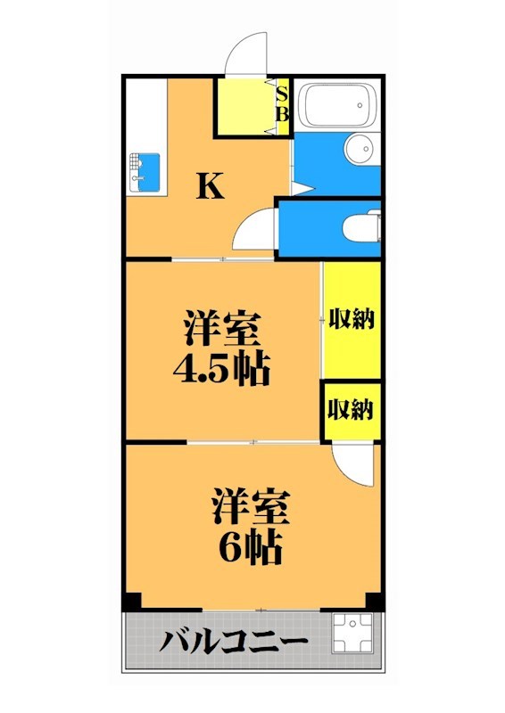コーポ福寿 2-C号室 間取り