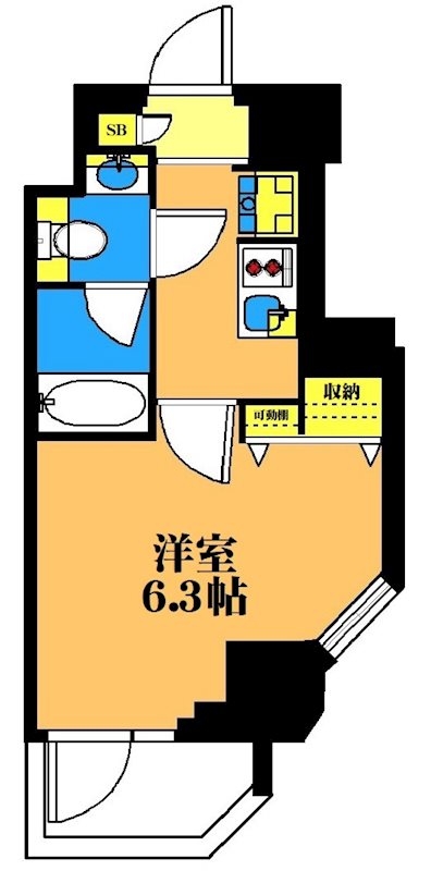 レジディア南品川プレイス 401号室 間取り