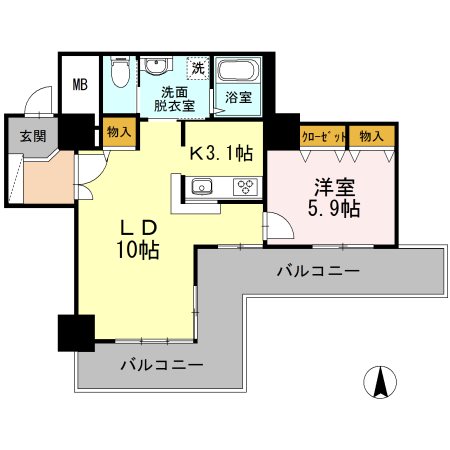 品川シーサイドビュータワーⅡ 505号室 間取り