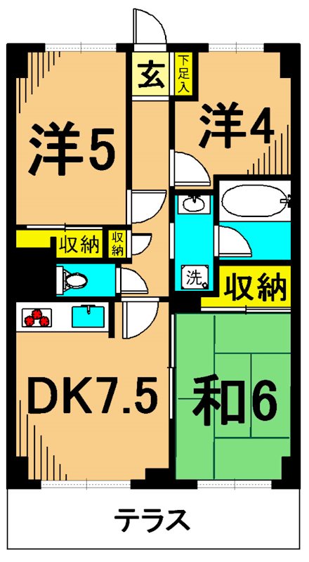 マイキャッスル大井ゼームス坂 106号室 間取り
