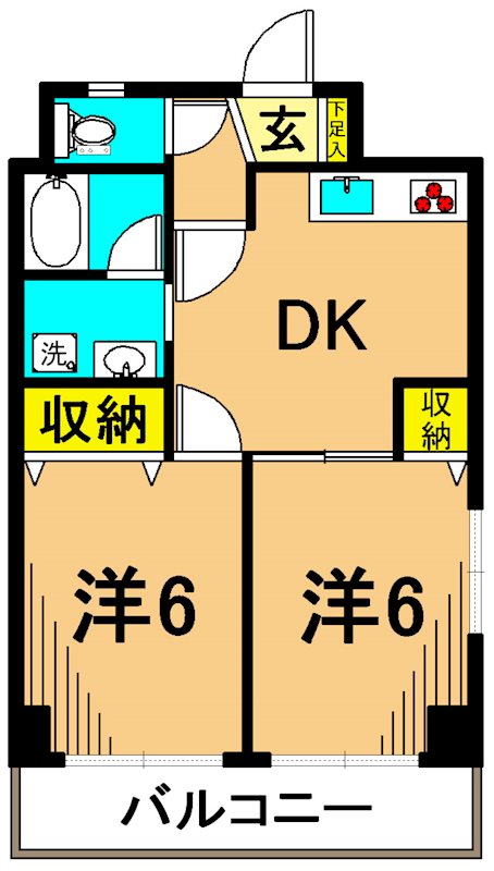パレスフロラシオン 205号室 間取り
