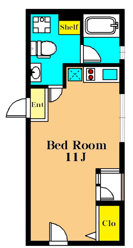 corridor 101号室 間取り