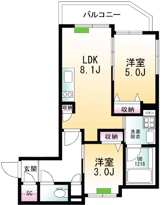 アリュール武蔵小山 201号室 間取り