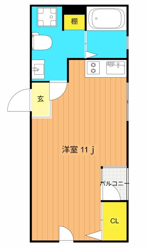 corridor 101号室 間取り