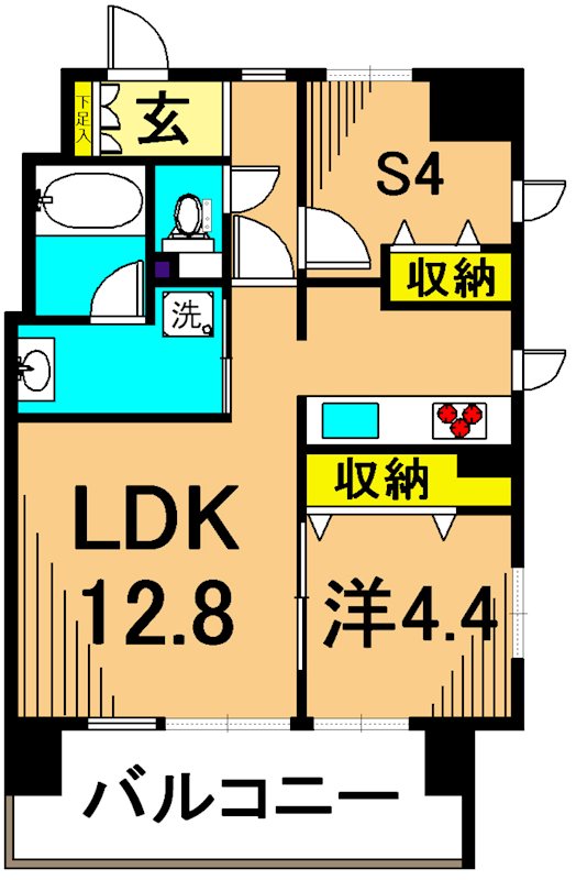 パークキューブ東品川 415号室 間取り