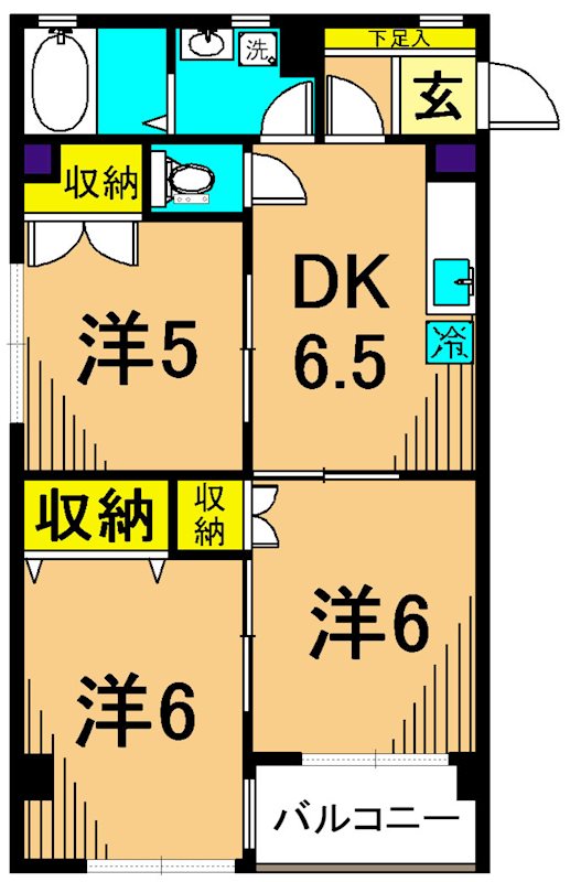 ラ　フルール  106号室 間取り