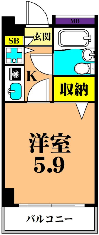 大井町タウンハウス 602号室 間取り