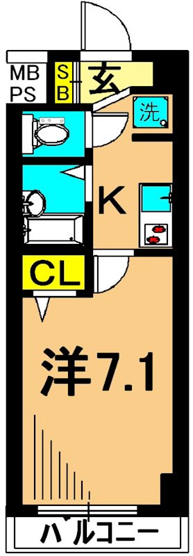 エルフラット南品川  511号室 間取り