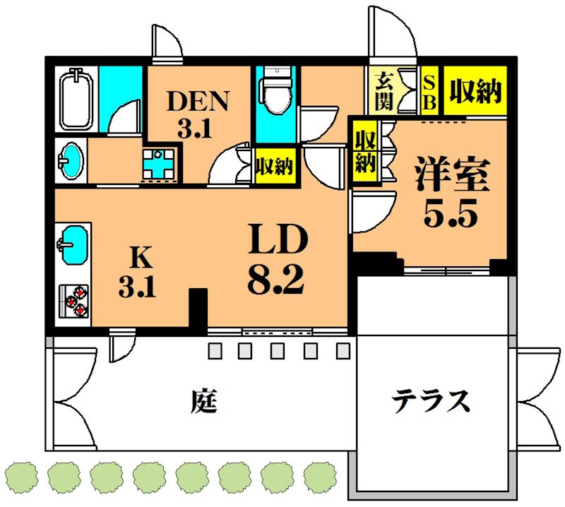 フレンシア玉川田園調布 102号室 間取り