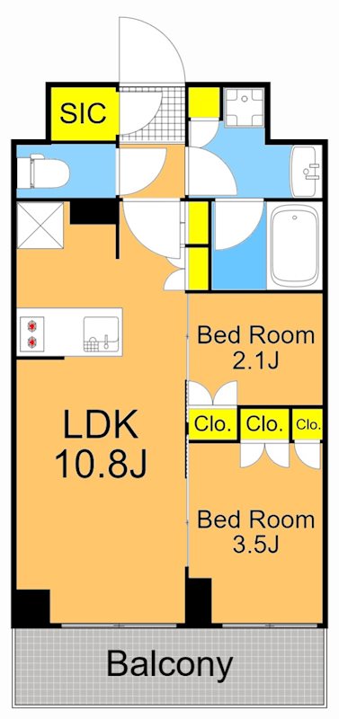 J.GRAN Court 品川西大井WEST 211号室 間取り