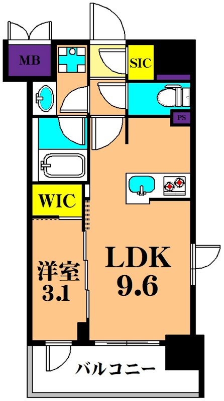 ルフォンプログレ西大井プレミア  907号室 間取り