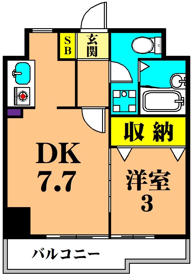 ラフュージュ大井町  702号室 間取り