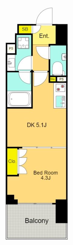 シーズンフラッツ大森エアリー   1302号室 間取り