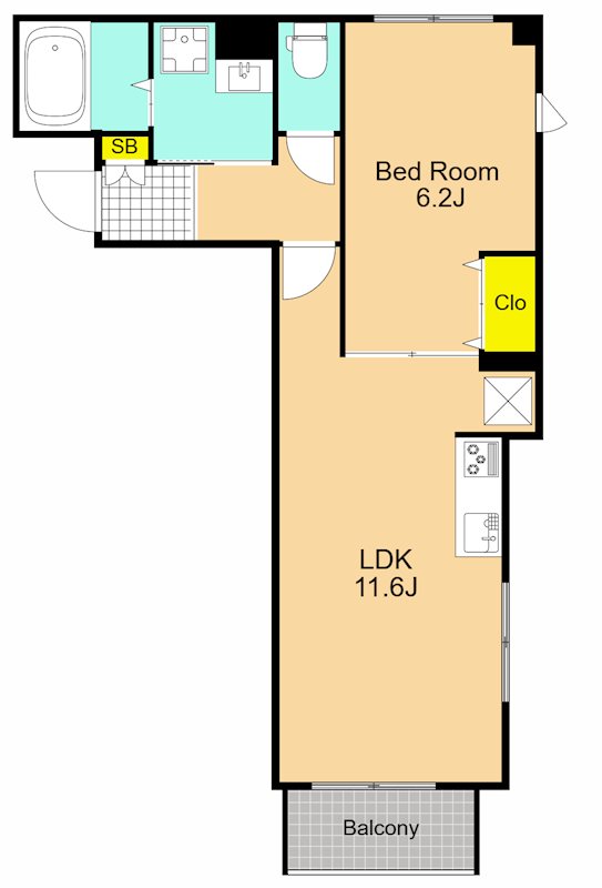 ビューノ品川 201号室 間取り