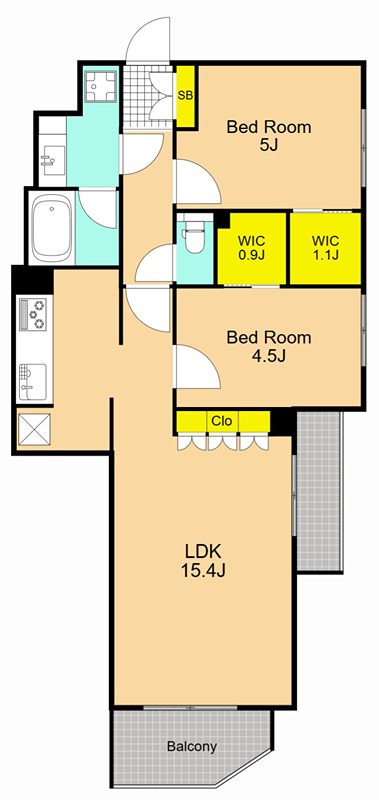 シエルクレール大森山王 203号室 間取り