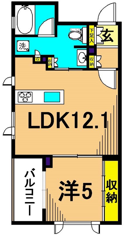 オアージュ大井  104号室 間取り