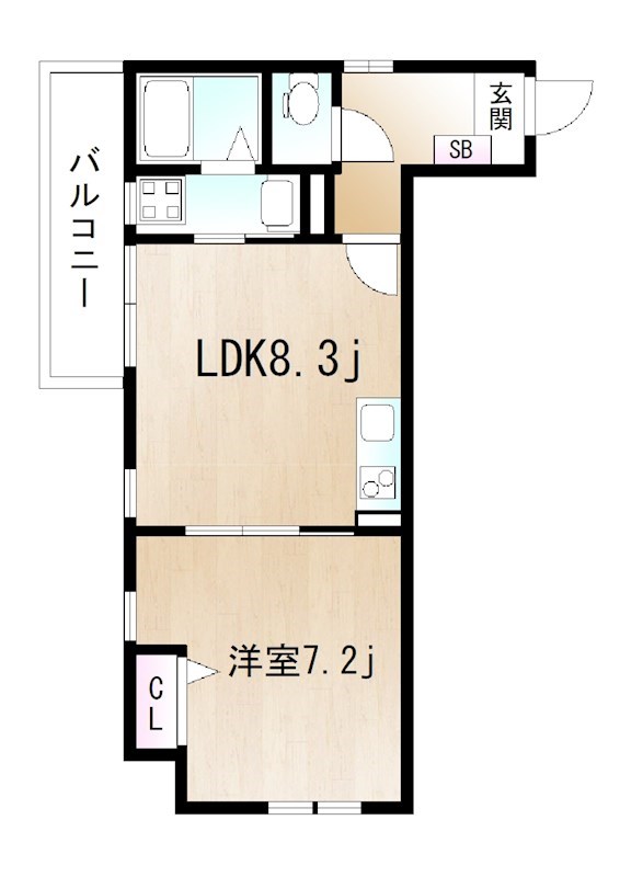 Blue cloud 201号室 間取り
