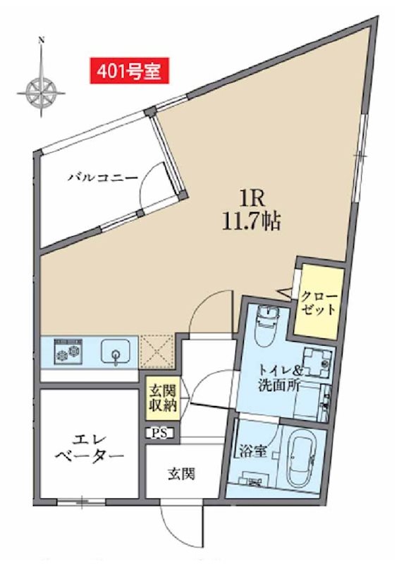 アズ大井町レジデンス   401号室 間取り